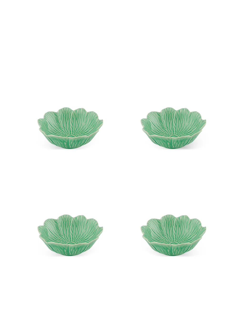 Bordallo Pinheiro large Flora bowl (set of four) - Grün