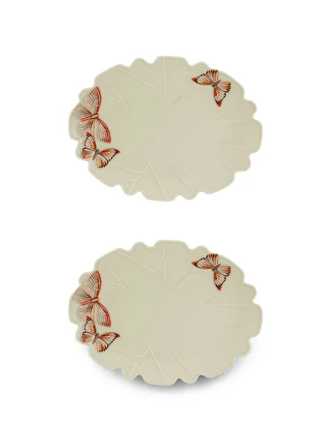Bordallo Pinheiro x Claudia Schiffer Cloudy Butterflies platter (set of two)