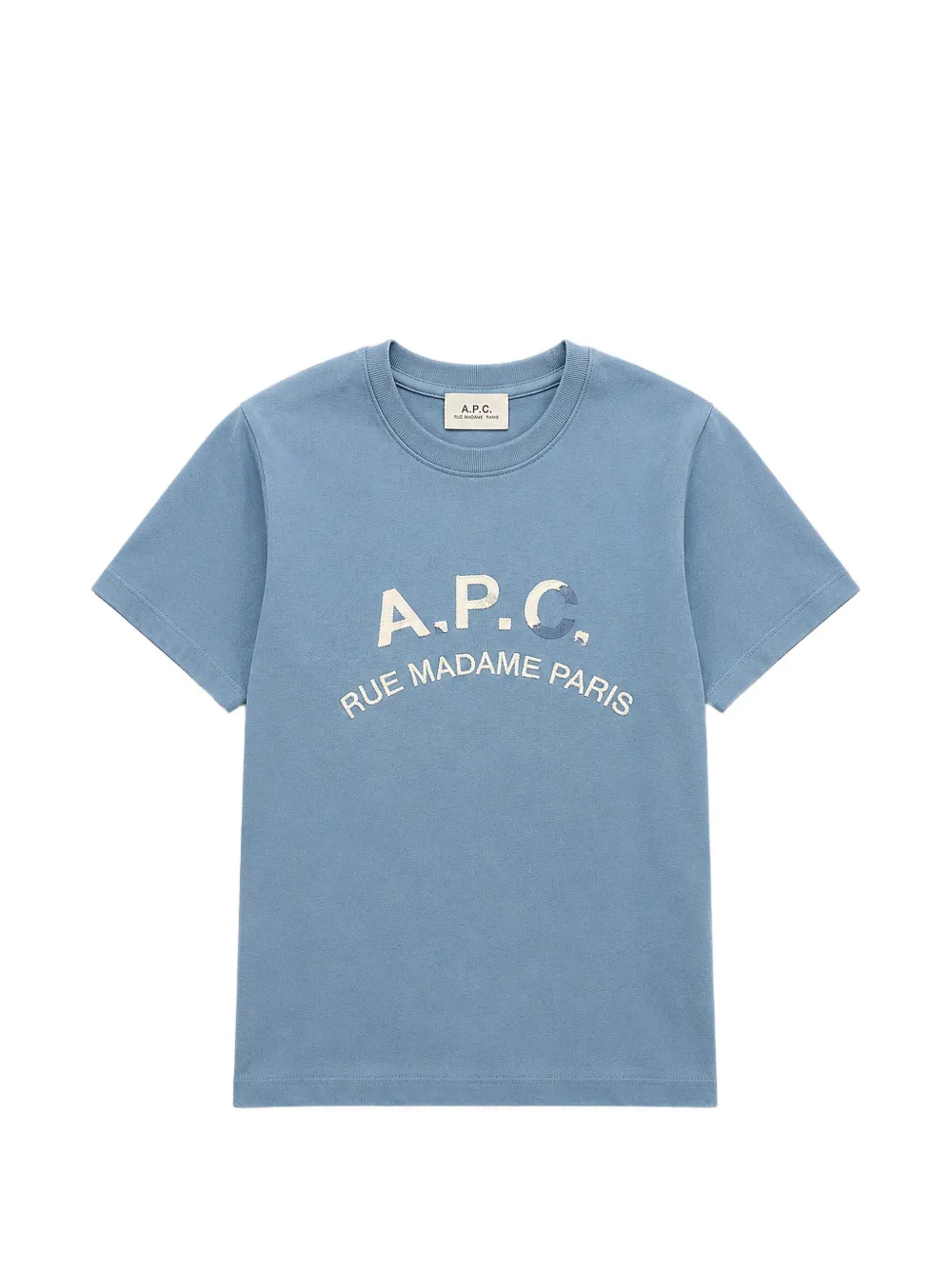 A.P.C. T-shirt with vintage-effect A.P.C. logo - Blu