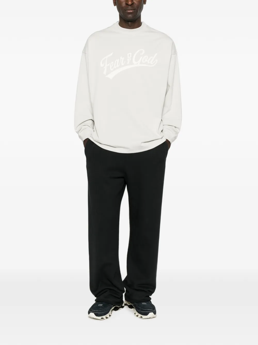 FEAR OF GOD ESSENTIALS Merch T-shirt met lange mouwen en logo-print Grijs