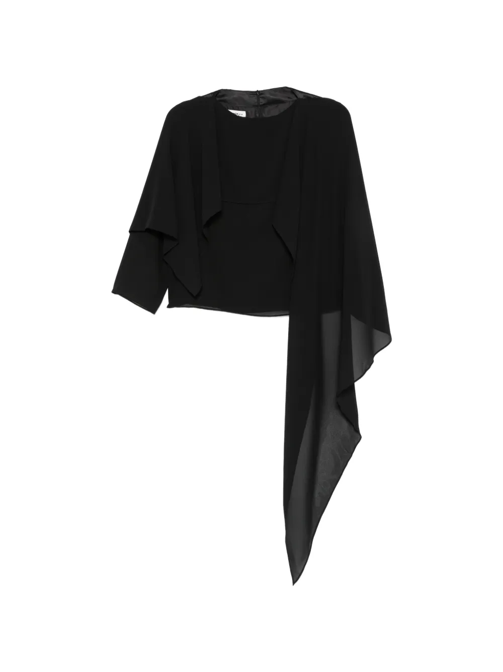 MM6 Maison Margiela asymmetric draped-panel blouse - Black