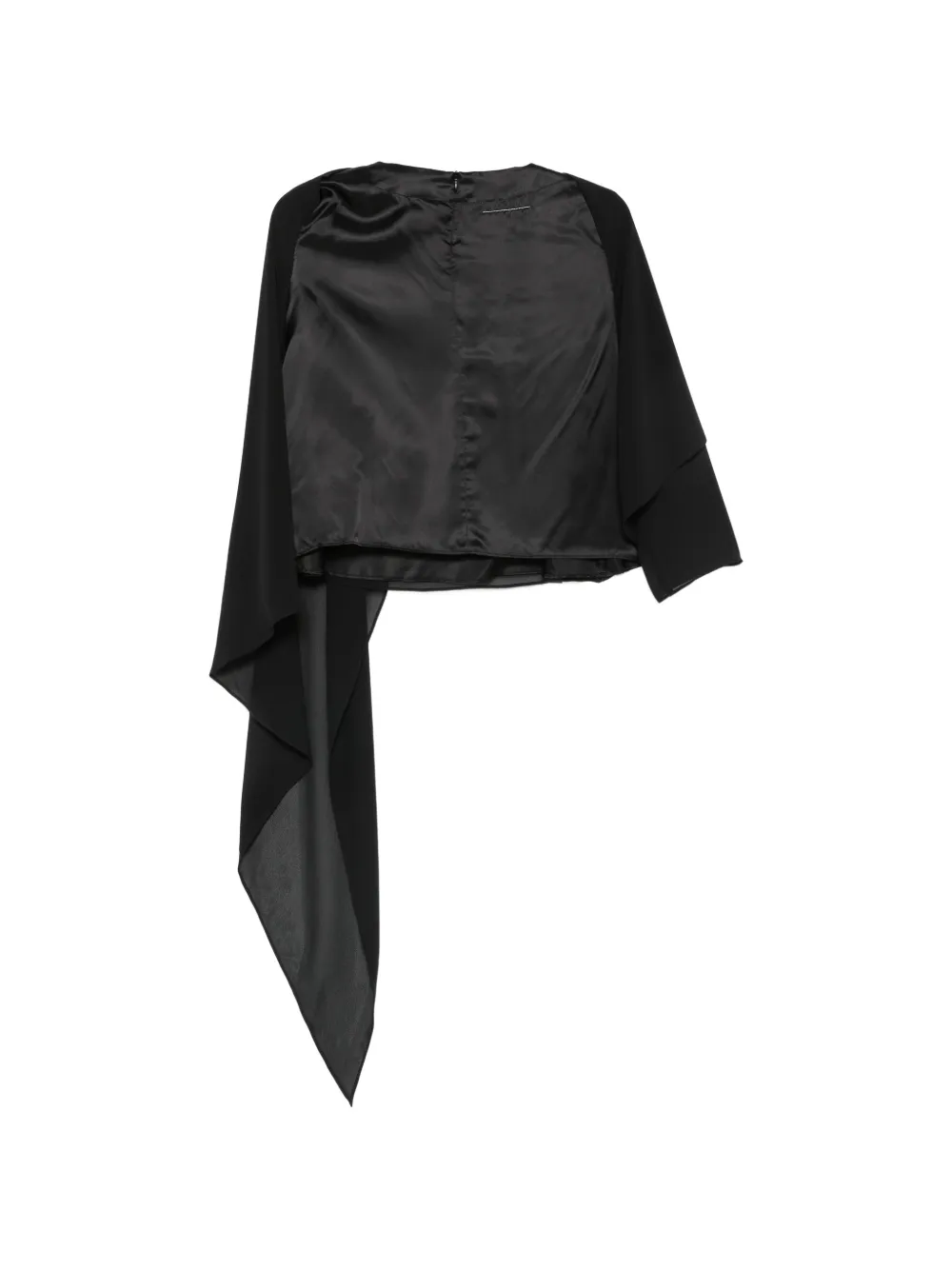 MM6 Maison Margiela Asymmetrische blouse met gedrapeerd vlak Zwart