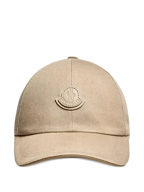 Moncler leather-logo cotton gabardine baseball cap