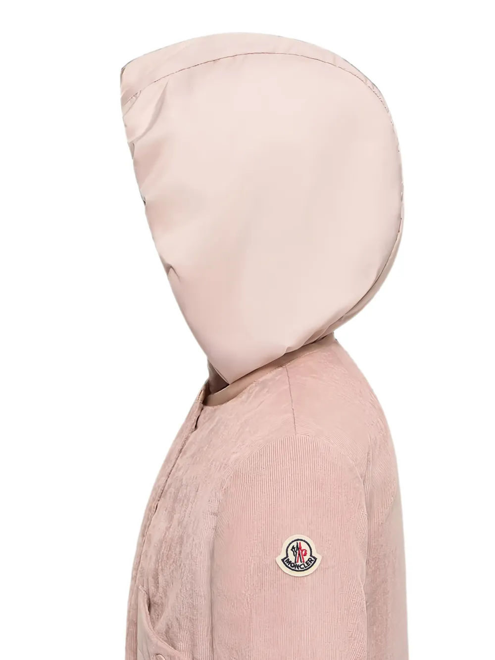 Moncler Enfant Quinley ribfluwelen jack met capuchon Roze
