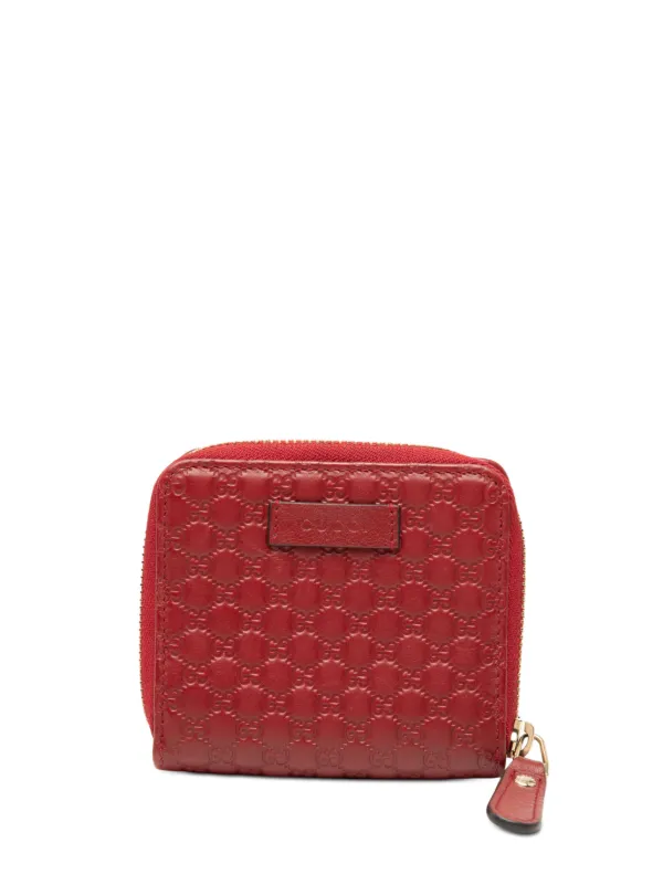 Gucci Pre-owned 2000-2015 Microguccissima Zip Around Wallet Small Wallets in Red