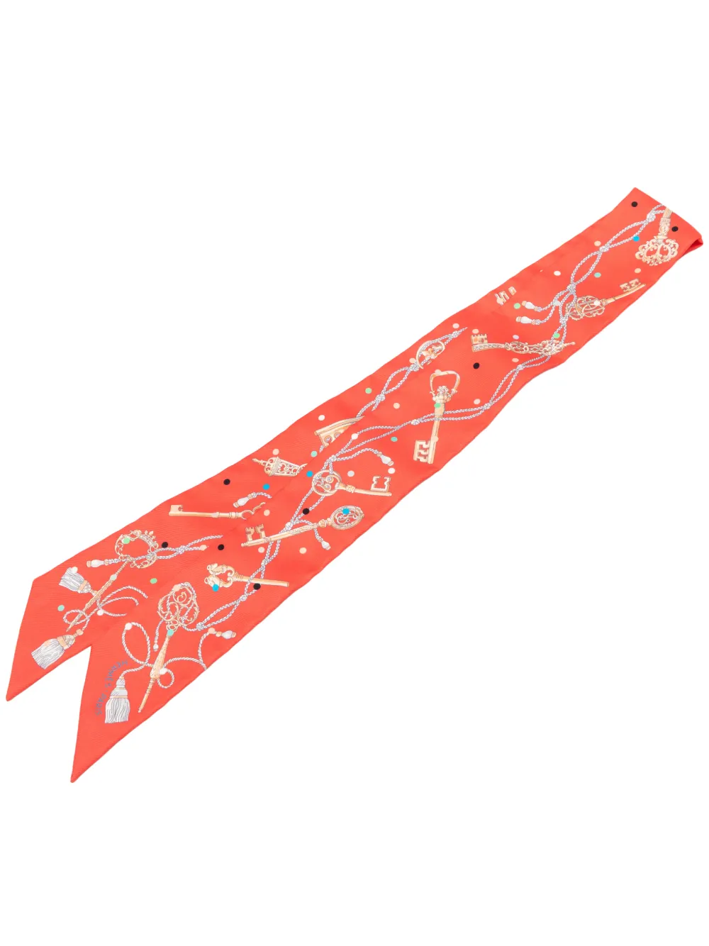 Hermès Pre-Owned 2000-2026 Les Cles a Pois Silk Twilly Scarf scarves - Multicolore