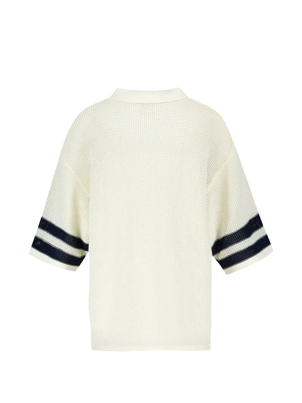 Kenzo Gehaakt poloshirt met gestreepte mouwen Beige