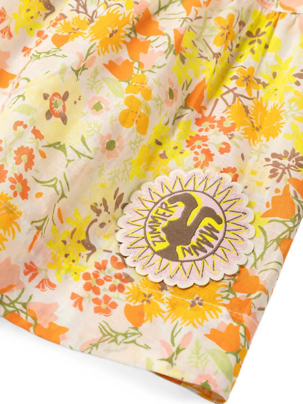 ZIMMERMANN Kids Solstice gelaagde jurk met bloemenprint Geel