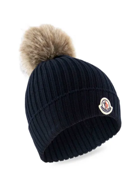 Moncler Enfant pom-pom ribbed beanie hat