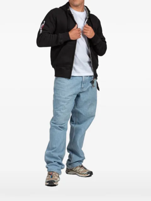 PODHIO zip-up logo-patch hoodie