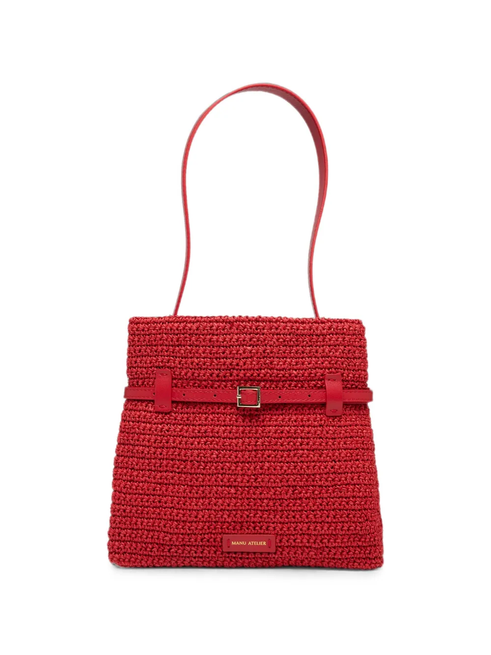 Manu Atelier Tote Du Jour gehaakte mini-shopper Rood