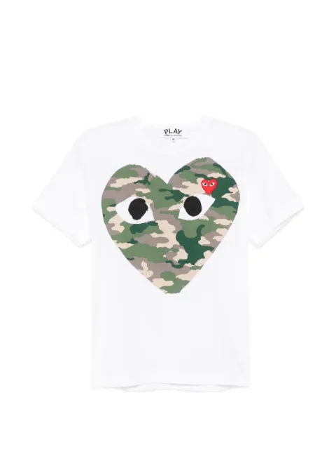 Comme Des Garçons heart-print camouflage-pattern T-shirt