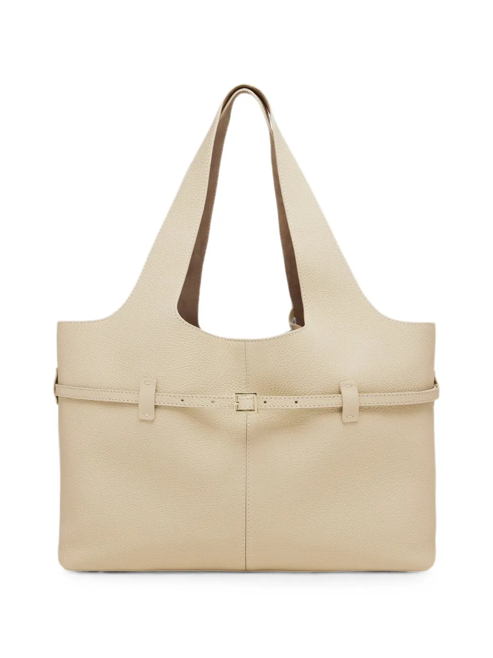 Manu Atelier Cambos Cabas leren shopper Beige