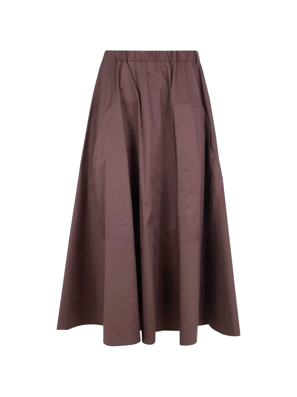 Black Label elasticated-waist patch-pocket midi skirt