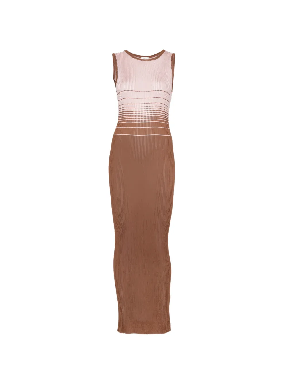 Roberto Collina gradient-effect ribbed-knit maxi dress - Marrone
