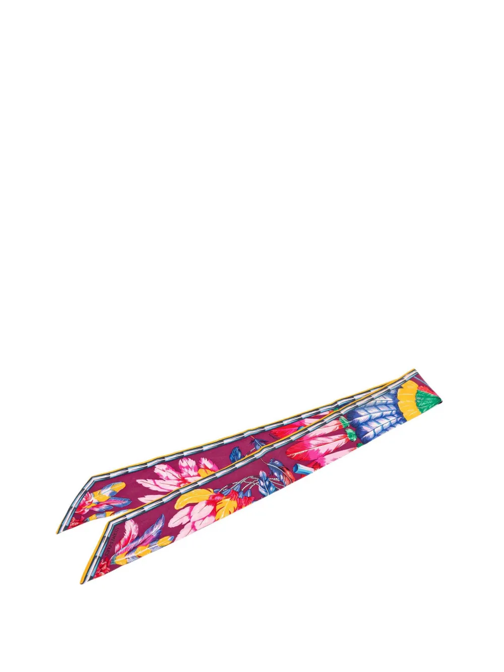 Hermès Pre-Owned 2000-2026 Brazil Feather Silk Twilly Scarf scarves - Viola
