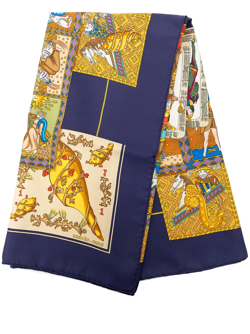 Hermès Pre-Owned 1991 Le Tarot Silk Scarf 90 scarves - Blu