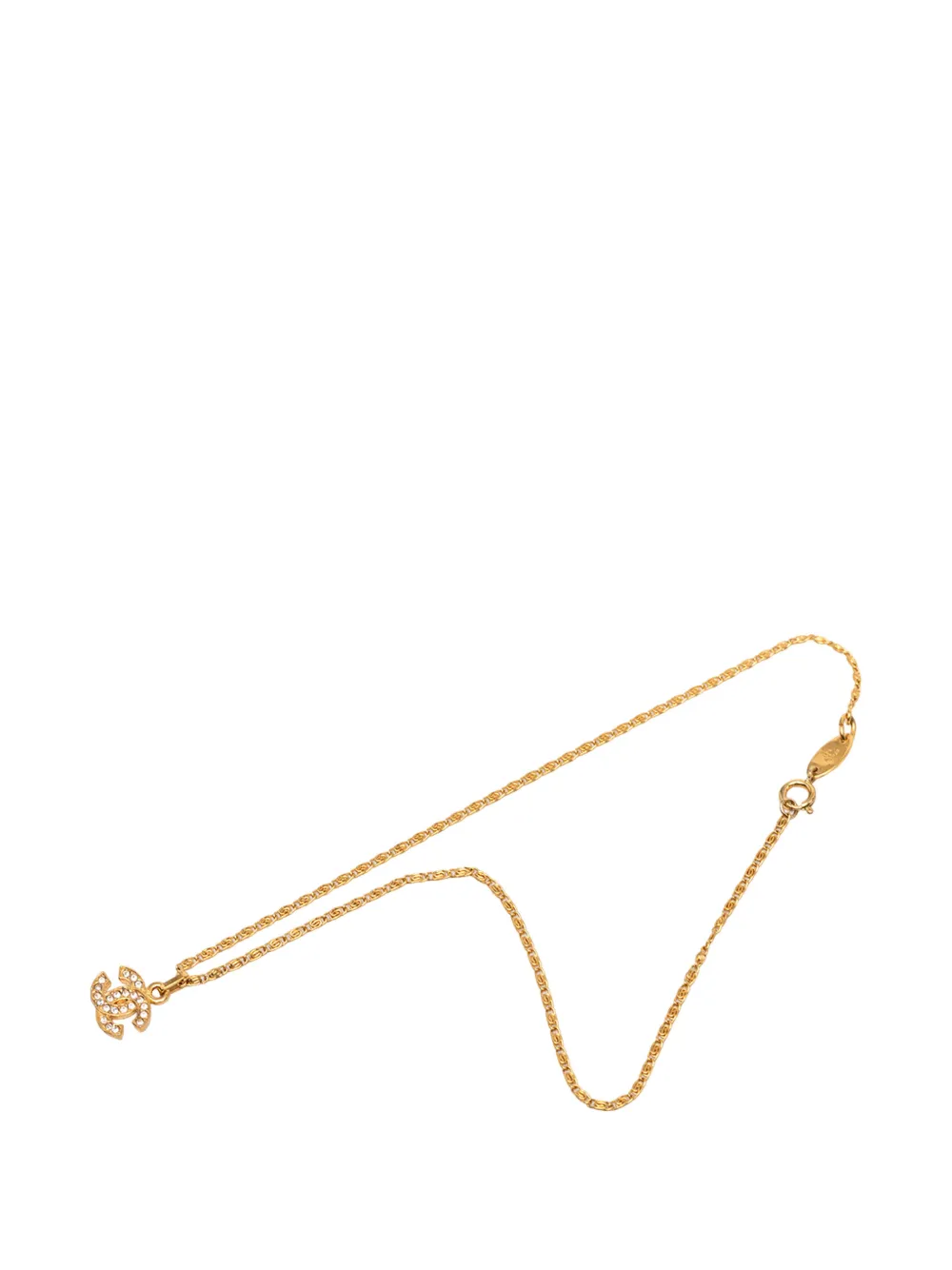 CHANEL Pre-Owned 1982 CC Gold Plated Strass Pendant Necklace costume necklace - Oro