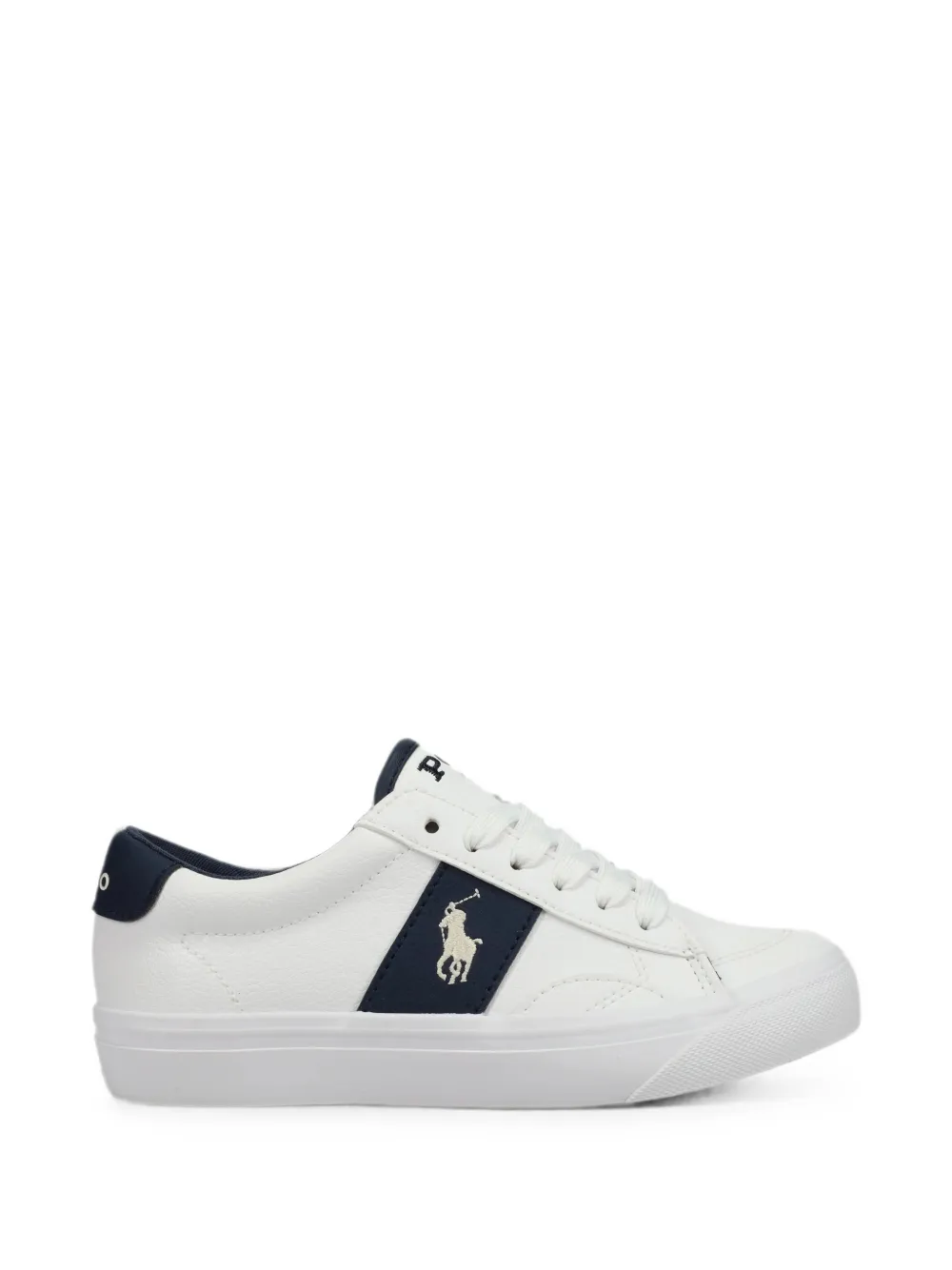 POLO RALPH LAUREN KIDS Riley logo-embroidered lace-up sneakers - Bianco