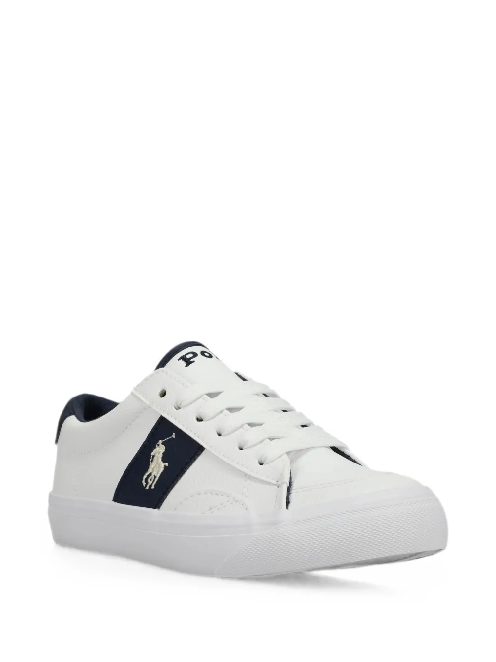 POLO RALPH LAUREN KIDS Riley logo-embroidered lace-up sneakers Wit