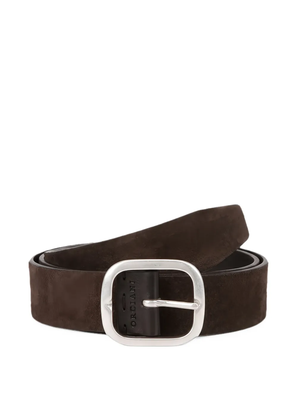 Orciani Cloudy reversible suede belt Bruin