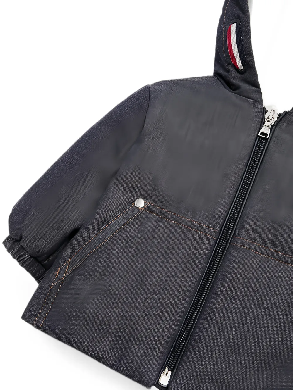 Moncler Enfant Alaric jack met capuchon en logo-patch Blauw