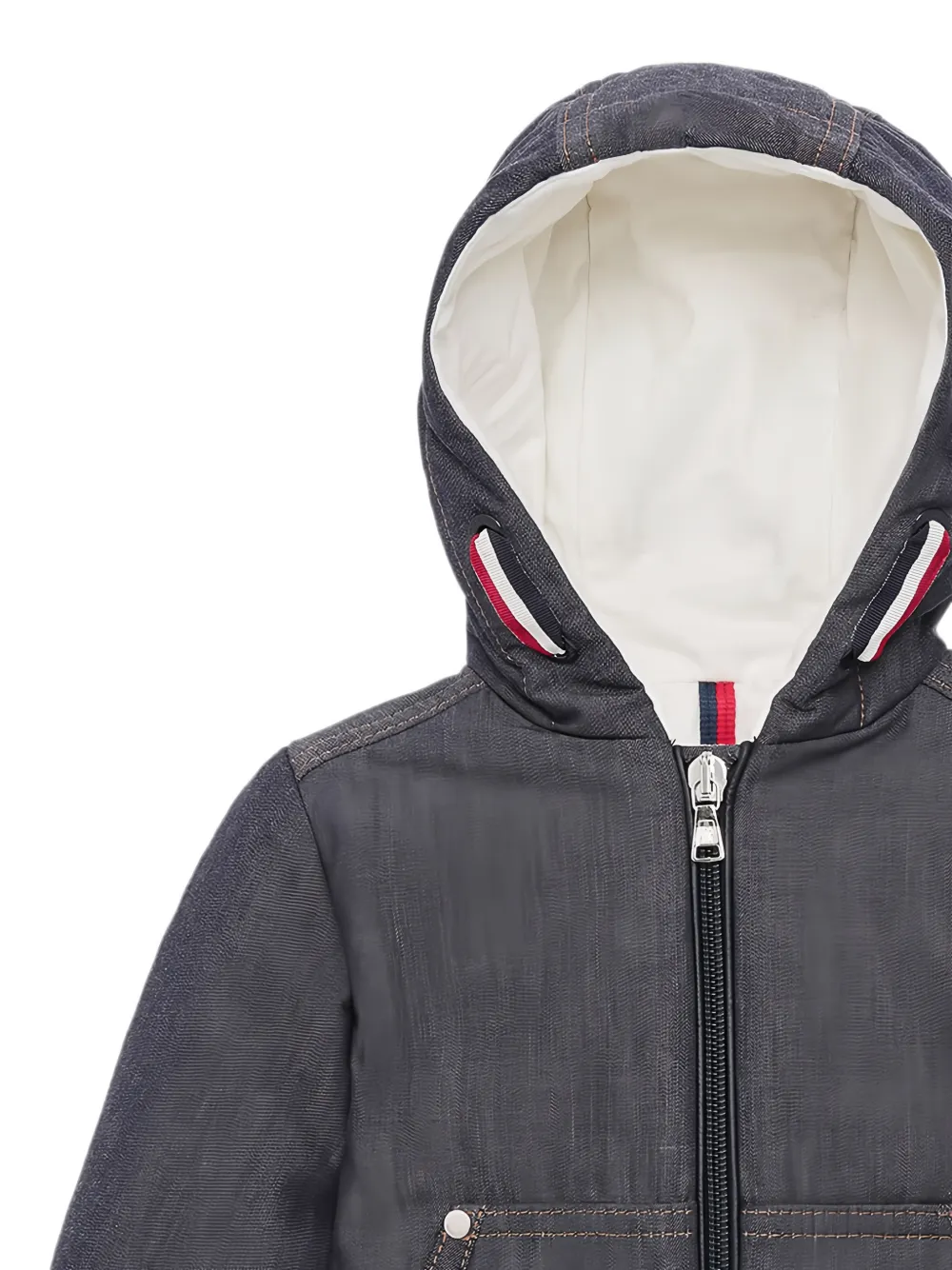 Moncler Enfant Alaric jack met capuchon en logo-patch Blauw