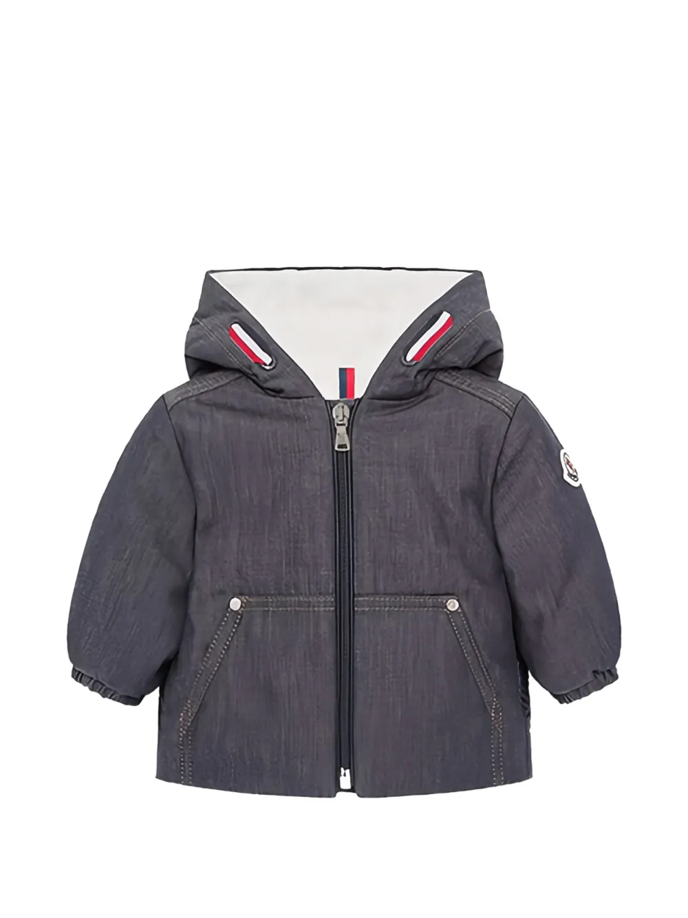 Moncler Enfant Alaric jack met capuchon en logo-patch Blauw