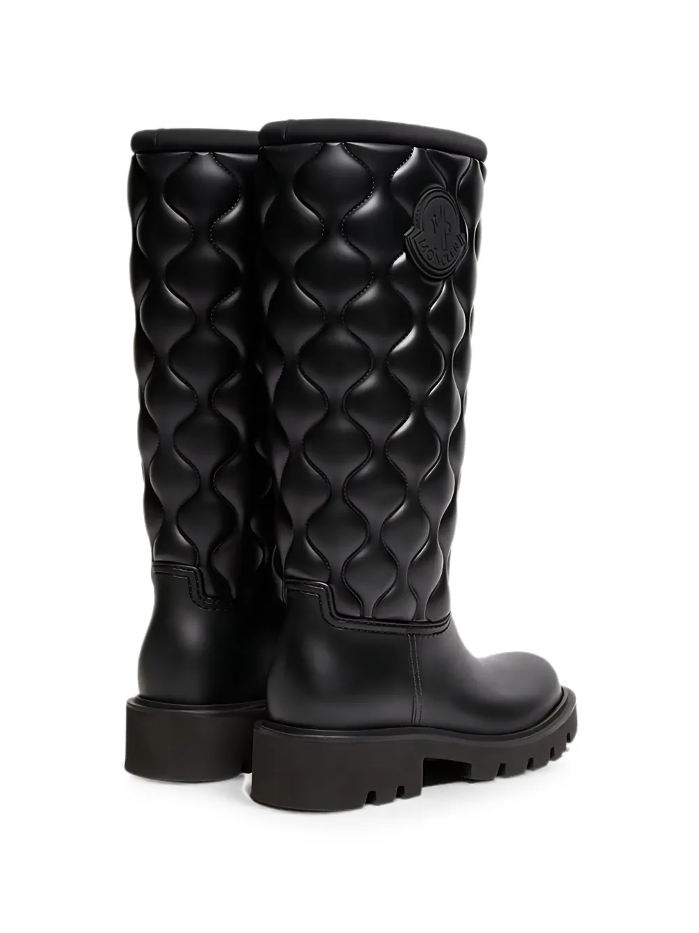 Moncler Kickstream quilted logo-patch boots Zwart