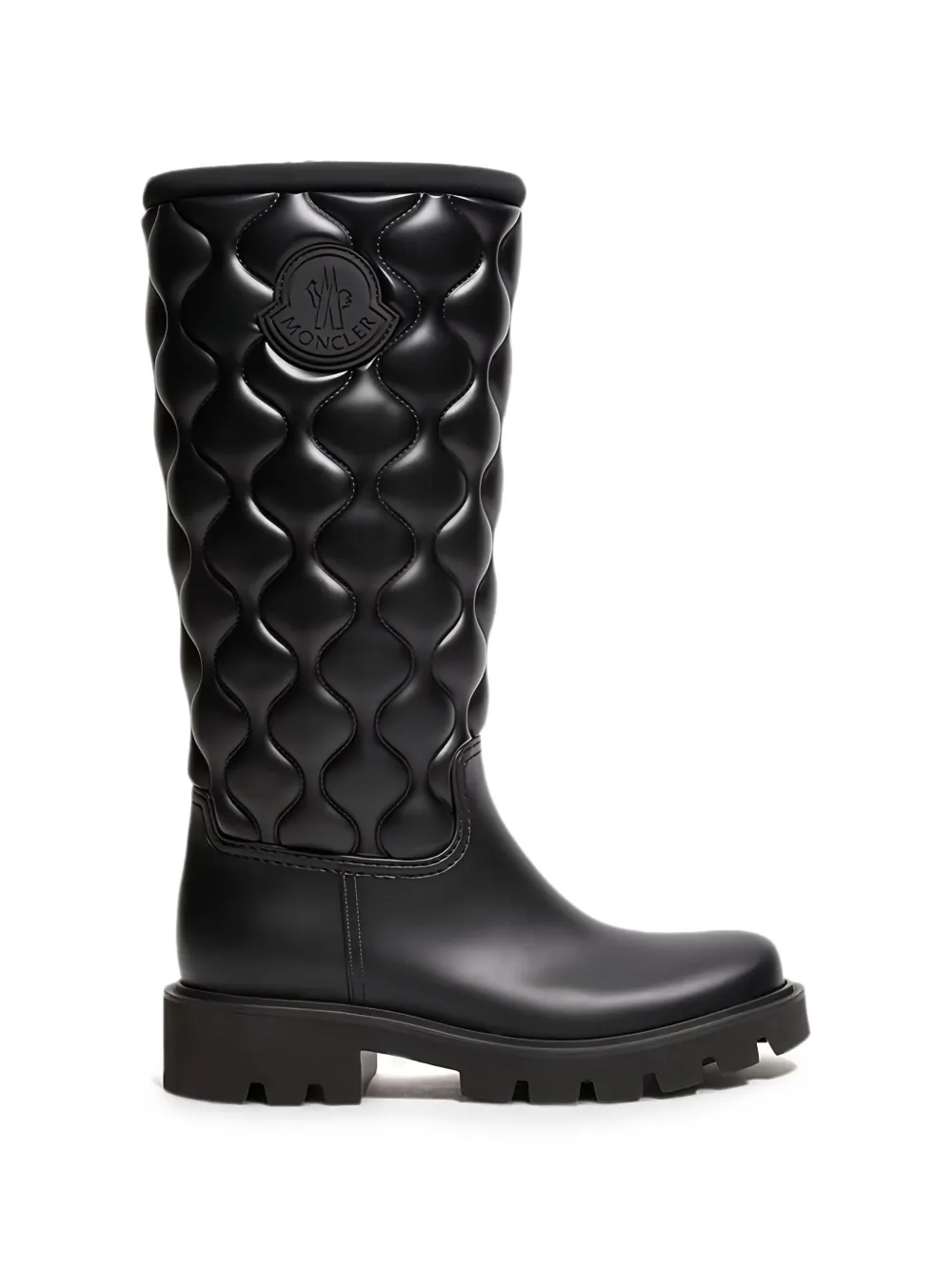 Moncler Kickstream quilted logo-patch boots Zwart