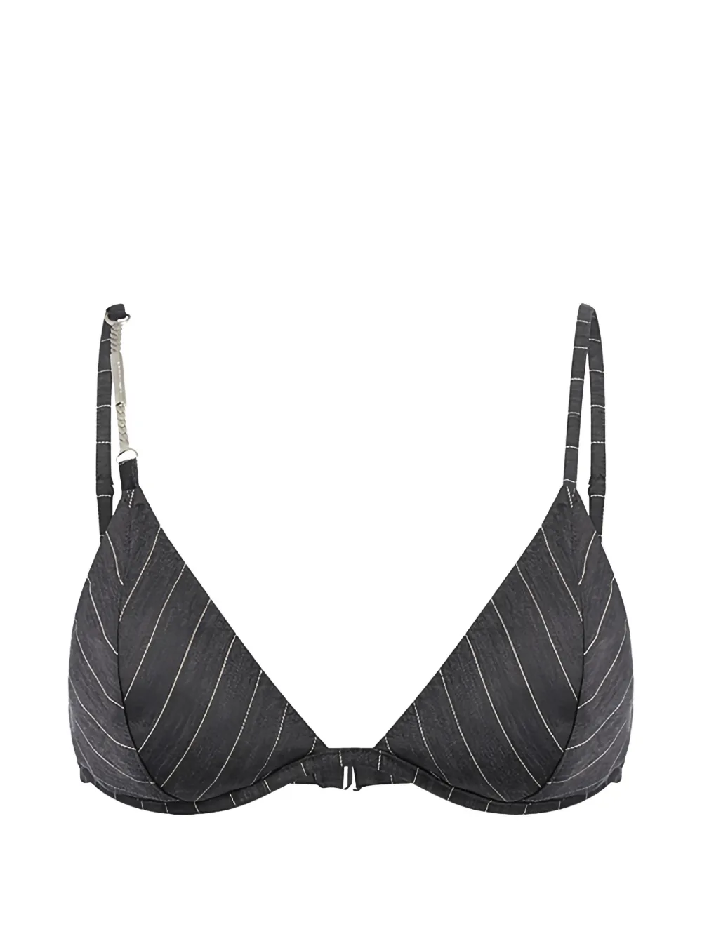 DONDUP pinstripe chain-link bra - Grigio