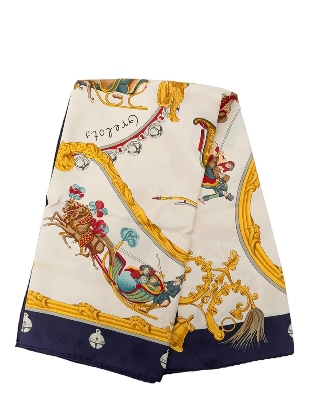 Hermès Pre-Owned 2000-2026 Plumes et Grelots Silk Scarf 90 scarves - Blu