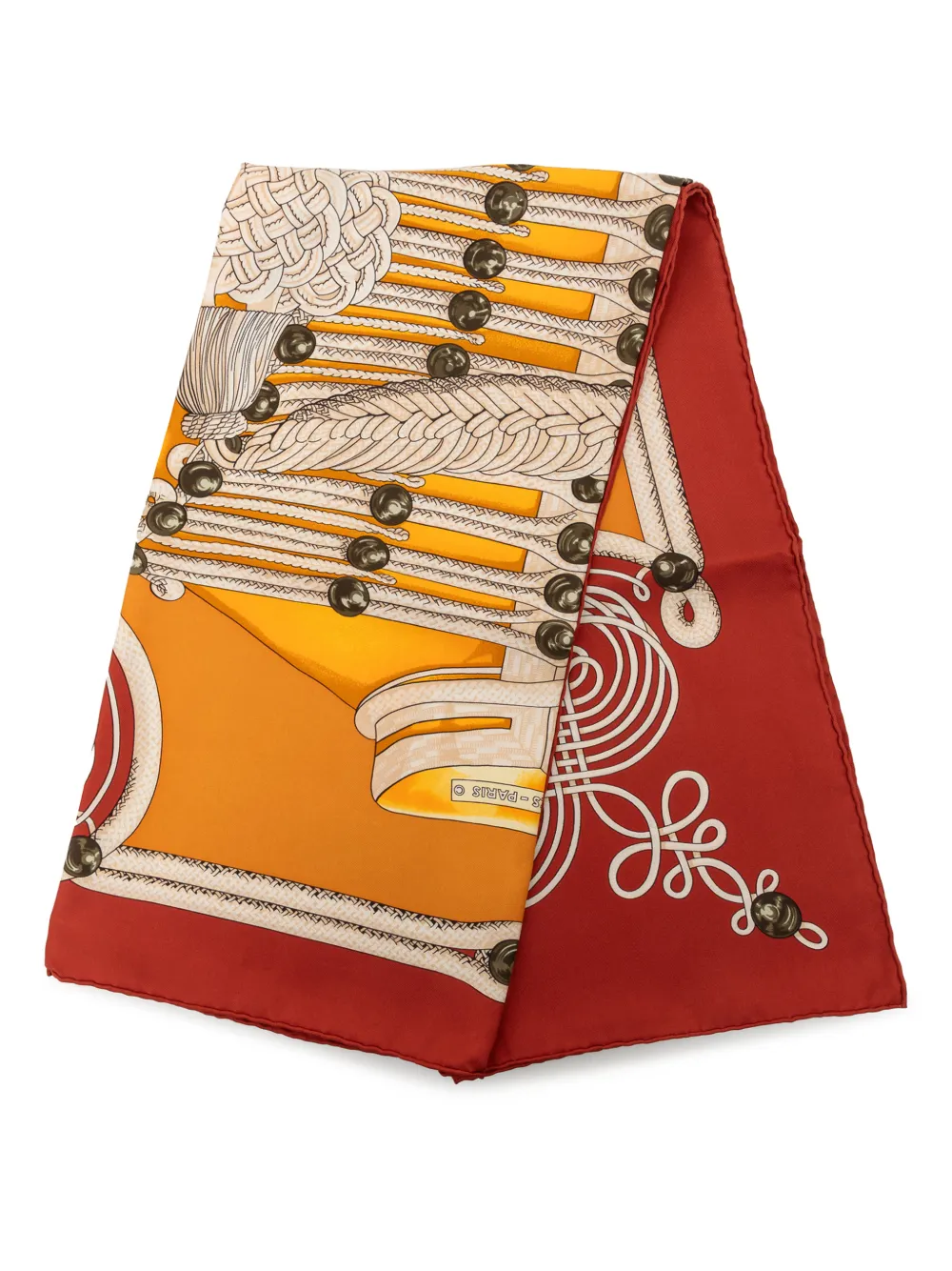Hermès Pre-Owned 2000-2026 Brandebourgs Silk Scarf 90 scarves - Giallo
