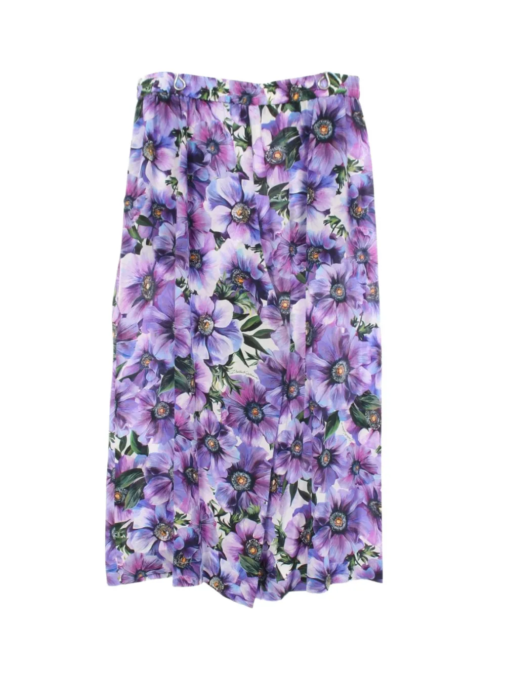 Dolce & Gabbana Pre-Owned pantalon fleuri en soie à coupe ample - Violet Dolce & Gabbana Pre-Owned pantalon fleuri en soie à coupe ample - Violet