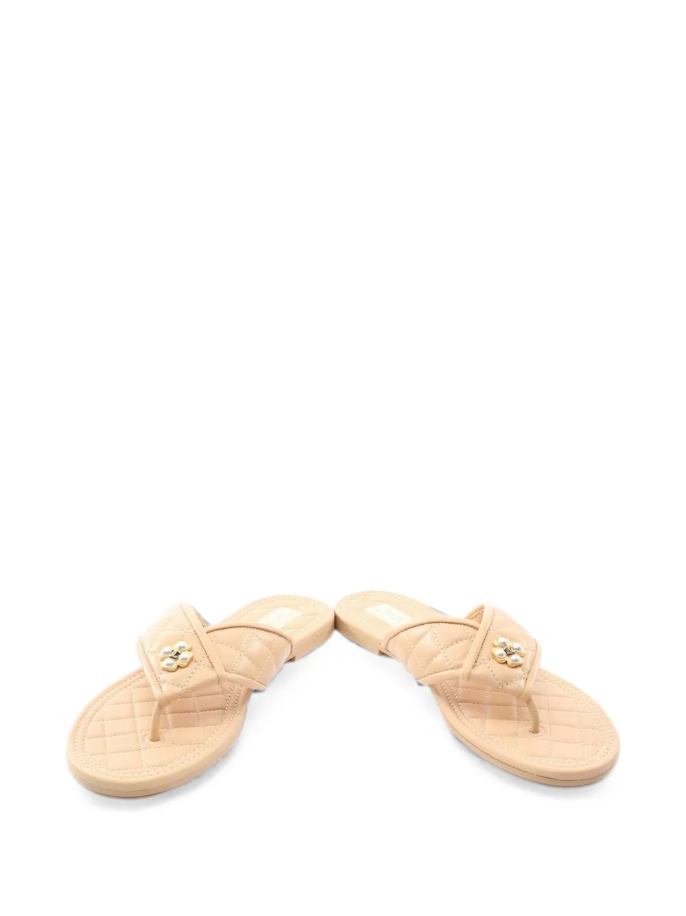 CHANEL Pre-Owned 1986-1988 thong sandals - Neutrals