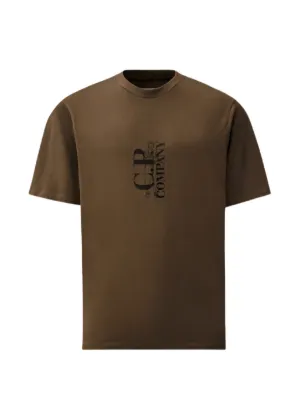 C.P. Company 20/1 Jersey Short Sleeve Boxy Logo T-shirt | Green