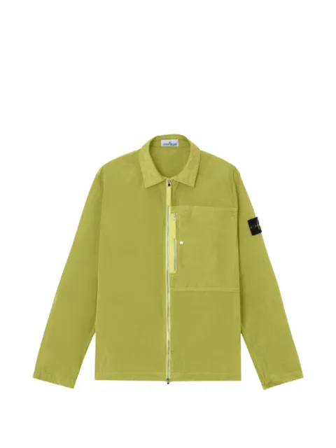 Stone Island Compass-patch zip-up shirt jacket