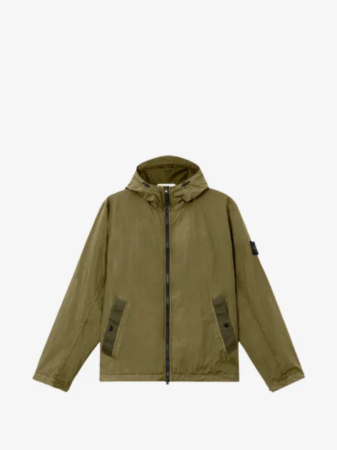Stone Island Jaqueta com capuz e efeito tingido