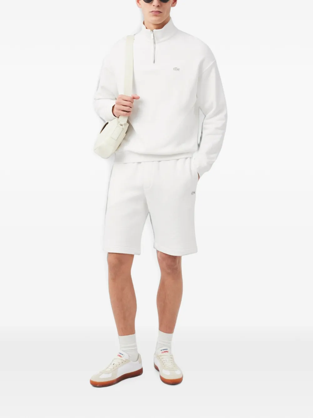 Lacoste Shorts met geborduurd logo Wit