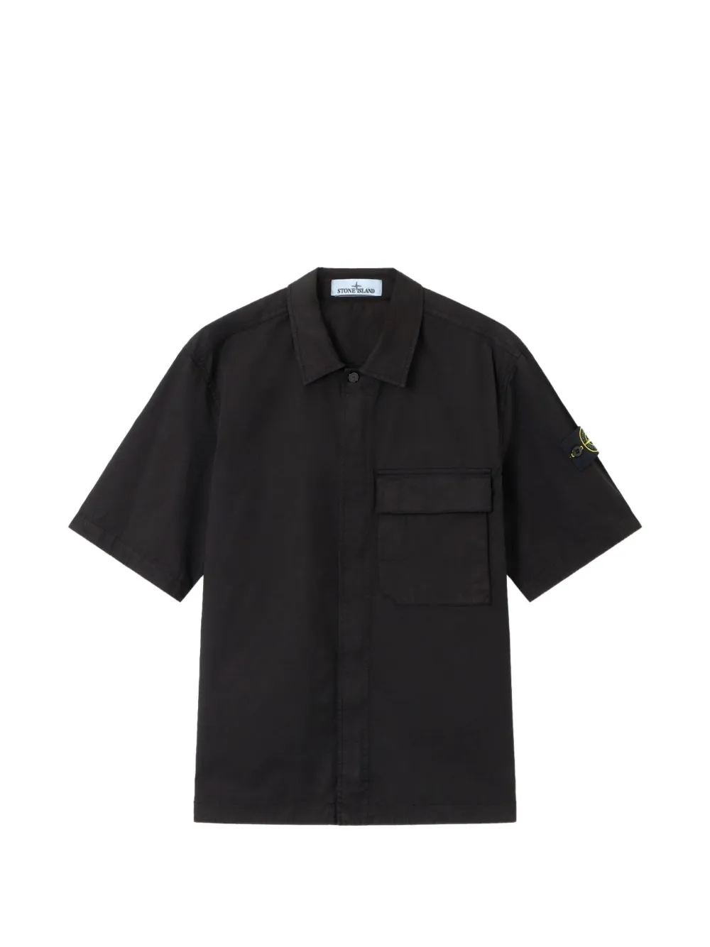 Stone Island logo-patch short-sleeve shirt - Nero