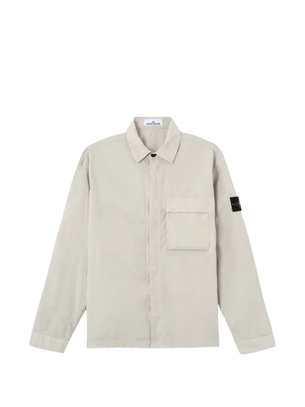 Stone Island garment-dyed flap-pocket shirt - Toni neutri