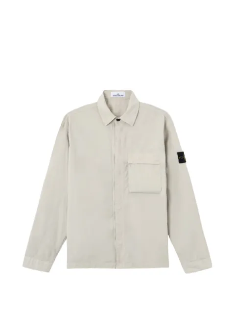 Stone Island garment-dyed flap-pocket shirt