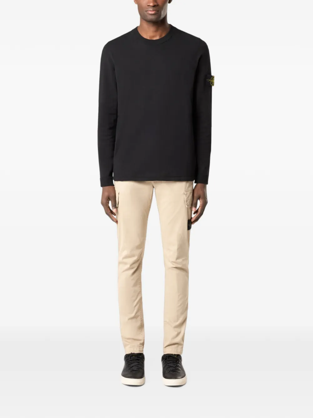 Stone Island Sweater met logopatch Zwart