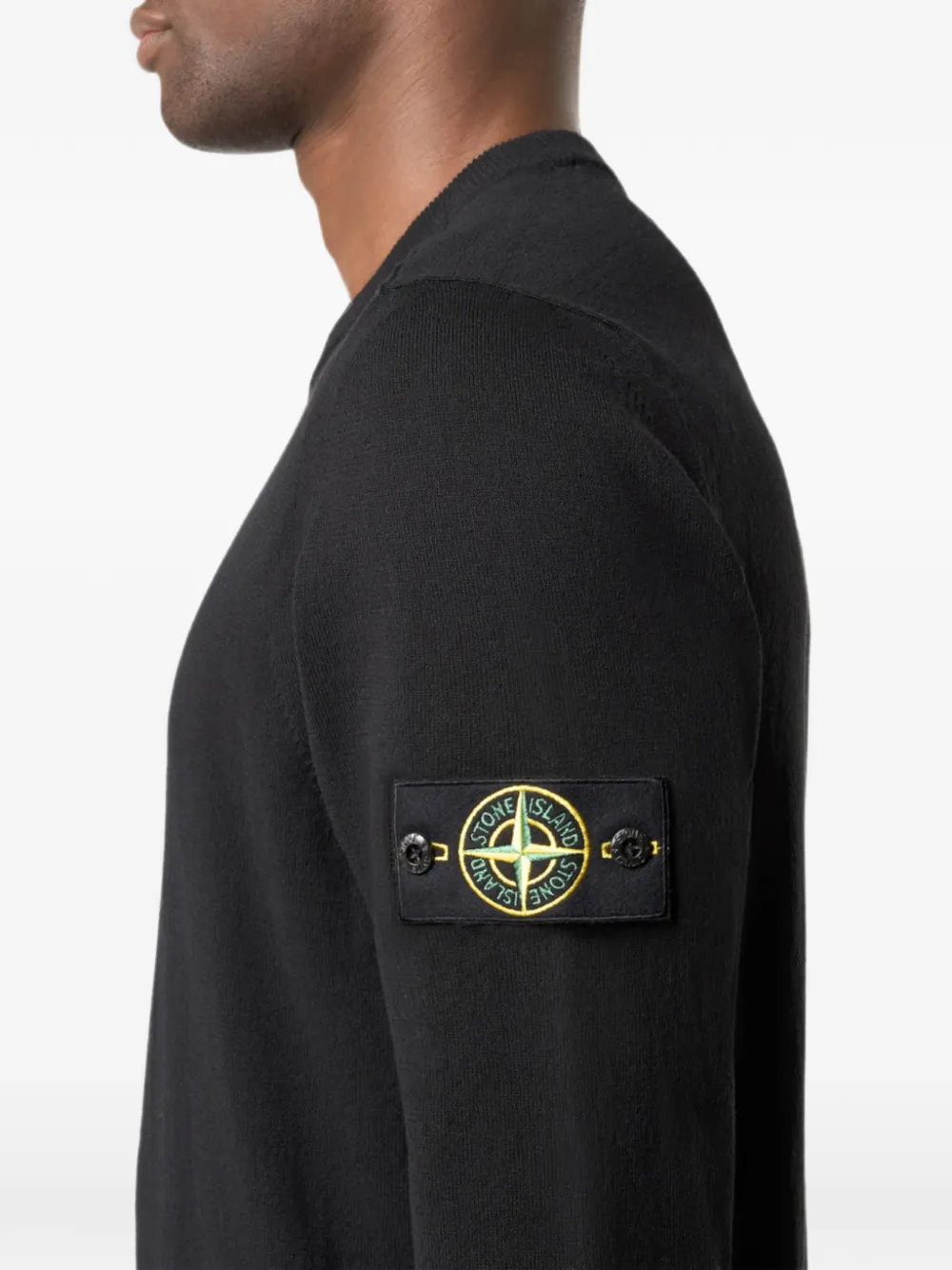 Stone Island Sweater met logopatch Zwart