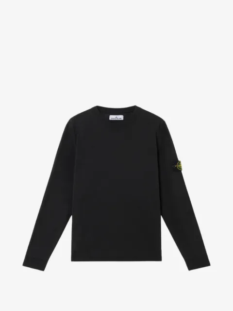Stone Island logo-patch crew-neck sweater