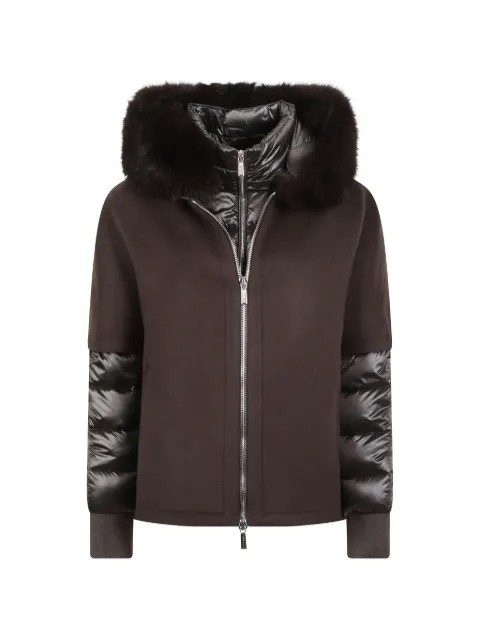 Moorer fur-trim hooded jacket