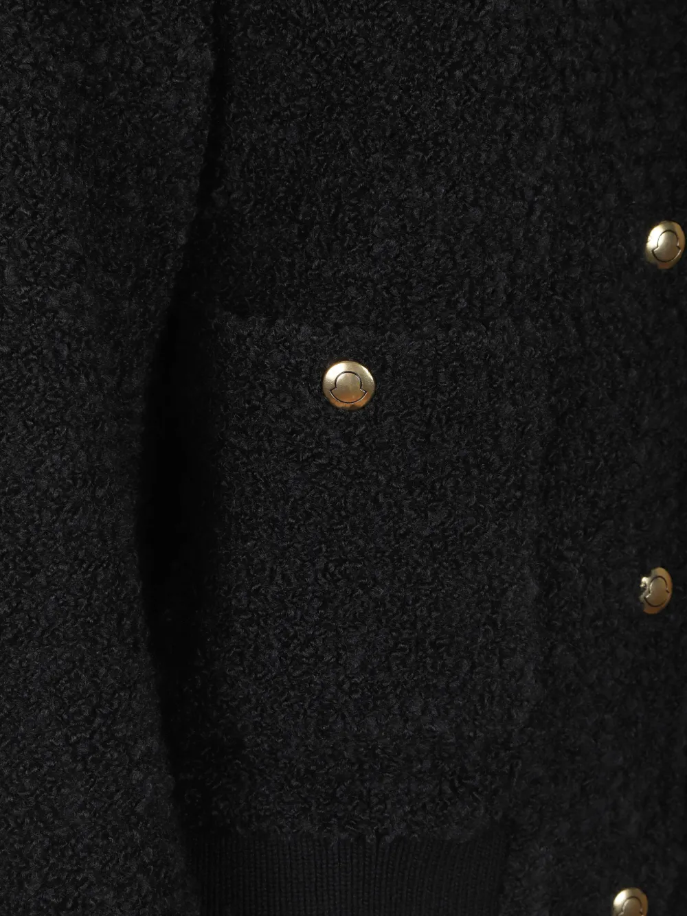 Moncler bouclé-knit button-up cardigan Zwart