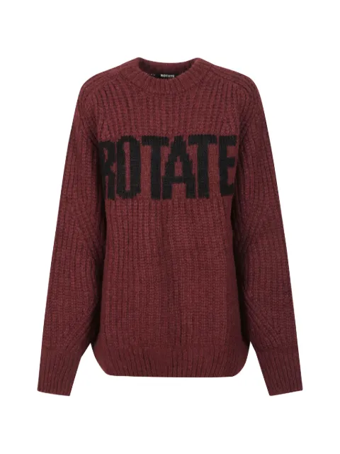 ROTATE BIRGER CHRISTENSEN suéter tejido de canalé con logo en intarsia