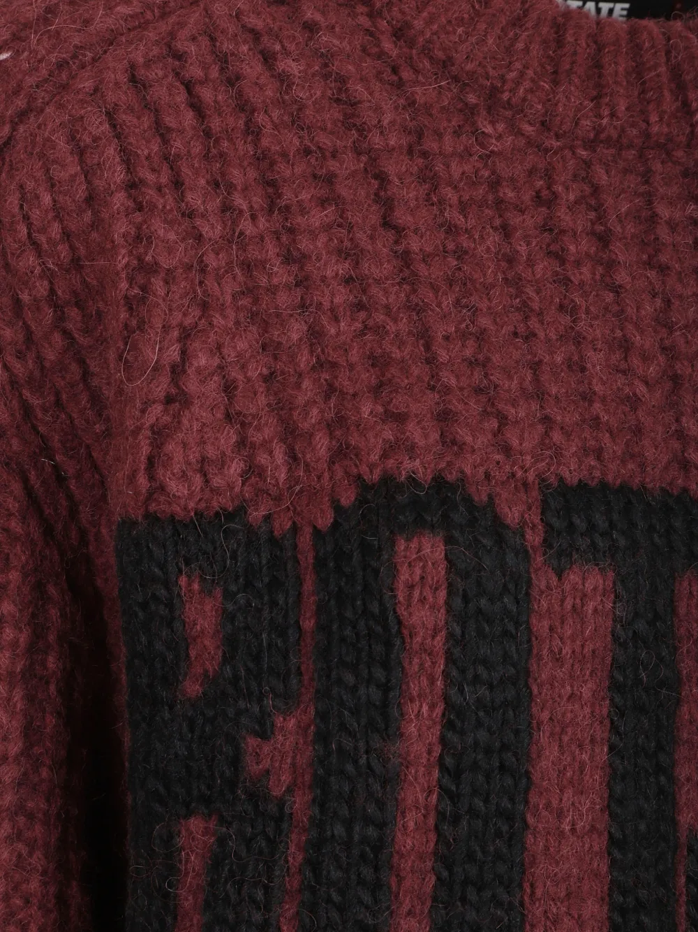 ROTATE BIRGER CHRISTENSEN Chunky gebreide trui met logo-intarsia Rood