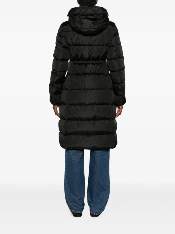 〈 MONCLER 〉Nylon Long Hooded Spring Moncler Casaco Matelassê Com Capuz | Preto | FARFETCH BR